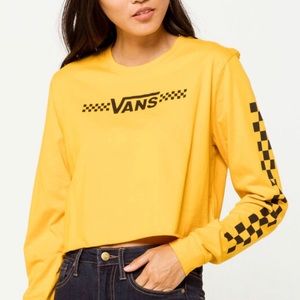 NWOT Vans Long Sleeve Checkered Crop Top